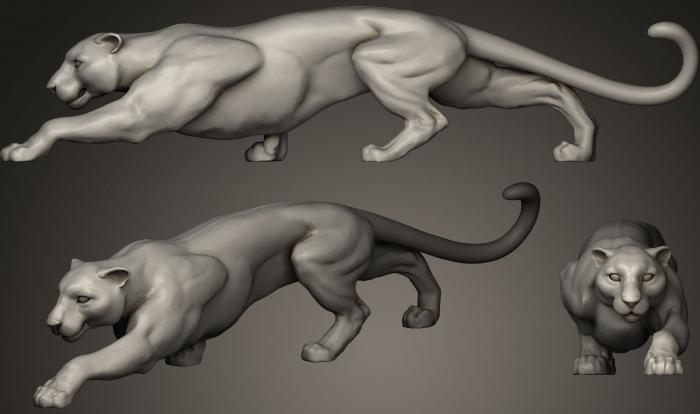 Figurines lions tigers sphinxes (STKL_0017) 3D model for CNC machine